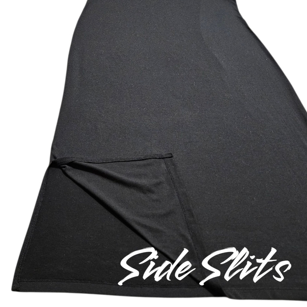 Double Zero Elevated Basic Black Midi Tank Dress | Minimalist Stretch Knit M - Picture 4 of 9
